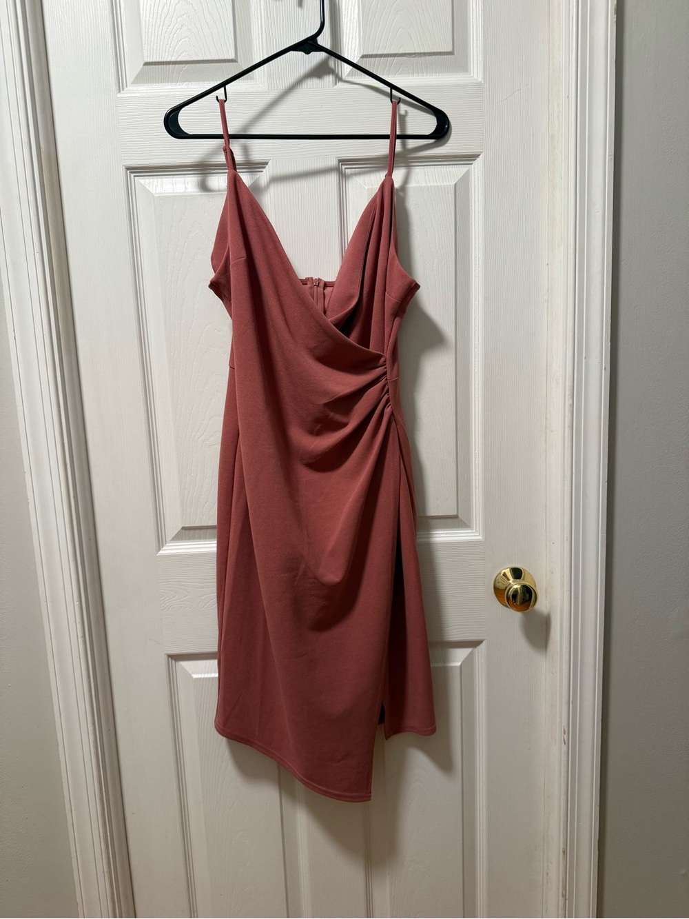 Altar'd State Dusty Rose Wrap-Style Midi Dress